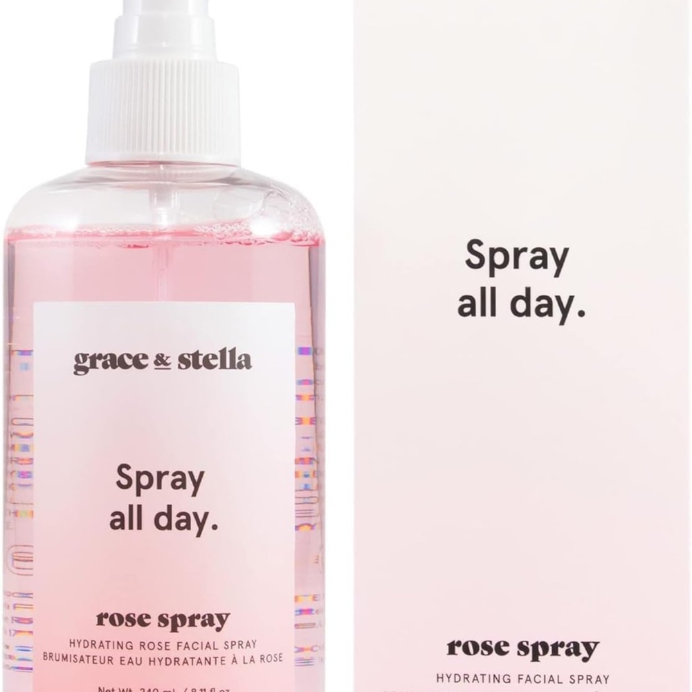 grace & stella Award Winning Rose Water Facial Spray (240ml) - Vegan -